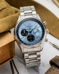 Seiko Prospex Chronograph Silver ky blue