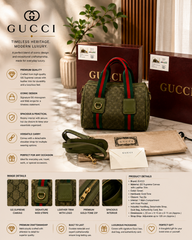 GUCCI GREEN MINI DUFFLE BAG GG MONOGRAM PREMIUM WITH OG BOX