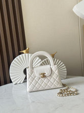 Chanel Mini EKelly Top Handle White Bag Diamond Quilted CC Turn Bag With OG Box & Dust Cover 7661 White