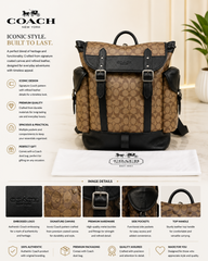 COACH BIEGE SIGNATURE RIVINGTON PREMIUM CLASSIC BAGPACK WITH DUST BAG