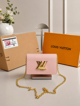 Louis Vuitton Twist MM Bag Crafted Epi Leather Sling Chain Strap With OG Double Dust Cover & Carry Bag Black 43662