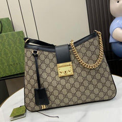 Gucci GG Padlock Medium Shoulder Bag With OG Box & Dust Ba 760688 Black