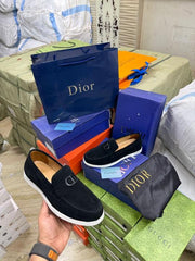 Dior CD Logo Black Suede Loafer