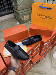 Lv Louis Vuitton Moccasin Driver Loafer Black 251125
