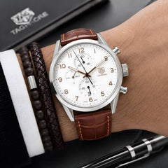 TAG Heuer Carrera Calibre 1887 Chronograph brown and white