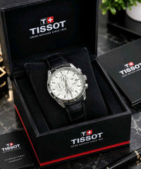 tissot couturier black silver white dial F407