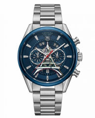 Tag heuer Carrera CAL 1887 silver Blue dail