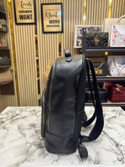 Coach Ethan Black Leather Backpack with Front Zip Pockets & Dust Bag (888)