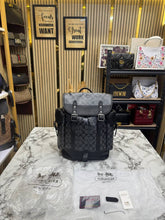 COACH HITCH BACKPACK IN SIGNATURE CANVAS WITH TAG AND DUST BAG BLACK (2722)