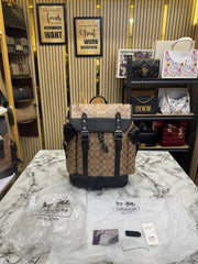 COACH HITCH BACKPACK IN SIGNATURE CANVAS WITH TAG AND DUST BAG AHPRICOT (2722)