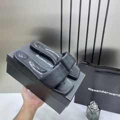 Alexander Wang Flats With OG Box Carry Bag Black 2025-6 Black Leather