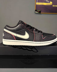 Nike Air Jordan 1 low SE black canvas mens (639)