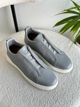 Zegna GREY TRIPLE STITCH SECONDSKIN SNEAKERS