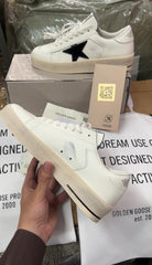 Golden Goose Stardan trainers white and black leather With OG Box DUST BAG PASSPORT CARD