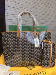 Goyard Saint Loius PM Tote Bag Black Brown With A Detachable Pouch With Dust Cover
