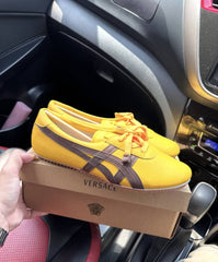 Wmns Versace x Onitsuka Tiger TAI CHI Sakura Suede Yellow Low Top Sneakers