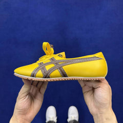 Wmns Versace x Onitsuka Tiger TAI CHI Sakura Suede Yellow Low Top Sneakers
