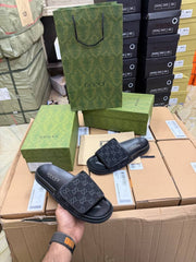 Gucci premium sandal Black GG denim