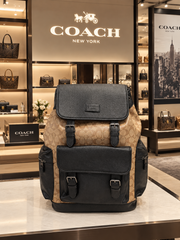 COACH SPRINT LARGE BACKPACK WITH DUSTCOVER PACKING 059 APRICOT BLACK