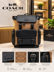 COACH SPRINT LARGE BACKPACK WITH DUSTCOVER PACKING 059 APRICOT BLACK