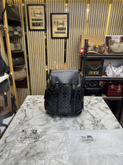 Coach Signature Canvas Backpack Black Black With Dust Bag 2759