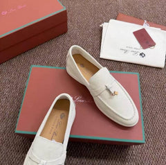 Loro Piano Summer Charms Walk Mules Grey Suede Mens