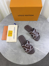 Lv Louis Vuittion Oasis Mule Mens Premium Sandal Brown