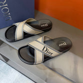 Dior iviera Dior Aqua Sandal Grey and Navy Blue Technical Fabric