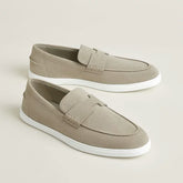 Hermes Job Loafers Noir Beige Fixed