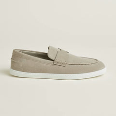 Hermes Job Loafers Noir Beige Fixed