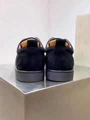 Christian Loubotin Loius Junior Spikes Veau Velours Sneaker Black