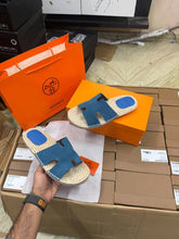 Hermes Antigua Espadrille in slate blue