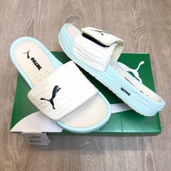 Puma Nitrocat V Adjust Comfort Premium Beige Blue Ivory Glow Slides
