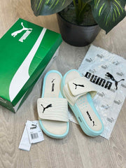 Puma Nitrocat V Adjust Comfort Premium Beige Blue Ivory Glow Slides