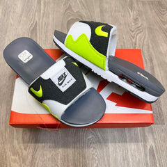 Nike Airmax 1 Premium Grey White Neon Flip Flop