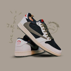NIKE AIR JORDAN 1 LOW X TRAVIS SCOTT OLIVE SEMI UA