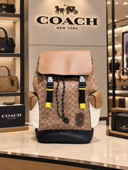 COACH RIVINGTON UNISEX BAGPACK WITH DUST BAG PREMIUM QUALITY APRICOT BLACK BROWN 060