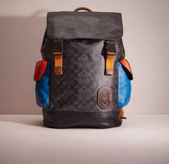 COACH RIVINGTON UNISEX BAGPACK WITH DUST BAG PREMIUM QUALITY BLACK BLUE 060