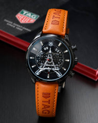 Tag Heuer Carrera Paris Eiffel Tower Leather Brown-Black