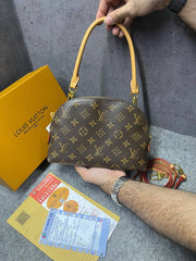 Louis Vuittion Be Alma bag in Monogram Canvas Dual Tone Top Handle With OG Box Dust Cover & Carry Bag 60451 Yellow Skin Monogram