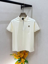 Boss Cream Zipper Polo Premium Collar Neck T shirt With Brand Box Packing F4102 CR