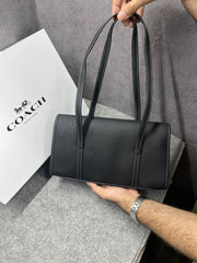 Coach Bridget Flap Shoulder Bag Leather Gold Black With OG Box & Dust Cover