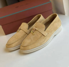 Loro Piano Summer Charms Walk Mules Brown Suede Mens