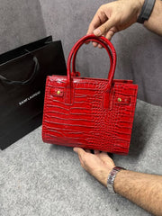 Ysl Red Saint Laurent Nano Sac de Jour Croc Embossed Bag Jester Red 8882