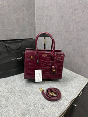 Ysl Fushsia Wine Saint Laurent Nano Sac de Jour Croc Embossed Bag Jester Fushsia Wine 8882
