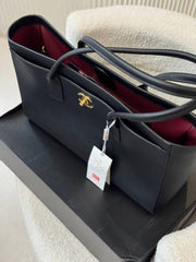 Chanel Black Leather Tote High Quality Leather With OG Box Dust Cover & Carry Bag 26006 Black Leather