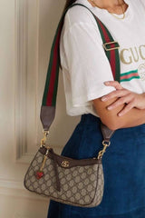 Gucci Ophidia GG Supreme Shoulder Bag With OG Box Dust Cover & Carry Bag G735132 Coffee Brown Strawberry