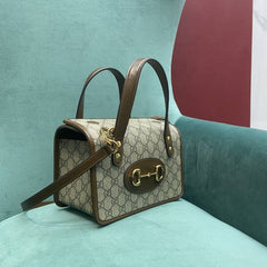 Gucci Horse bit 1955 GG Supreme Top Handle Bag With OG Box & Dust Bag 8563