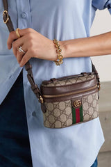 Gucci Ophidia Small GG Vanity Bag With OG Box Dust Cover & Carry Bag 816357