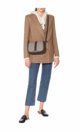 Gucci GG Supreme Monogram Web Small Ophidia Flap Shoulder Messenger Bag With OG Box Dust Cover & Carry Bag 601044